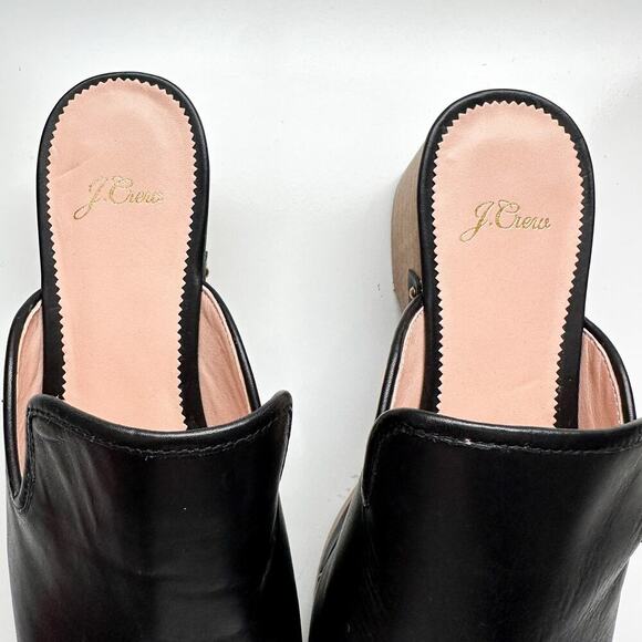 J. Crew Black Leather Clogs Size 9 Style AQ675 - Picture 4 of 11